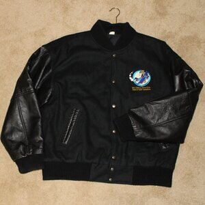 🎉5xHP🎉Disney's Walt Disney Attractions Wool & Leather Bomber Jacket